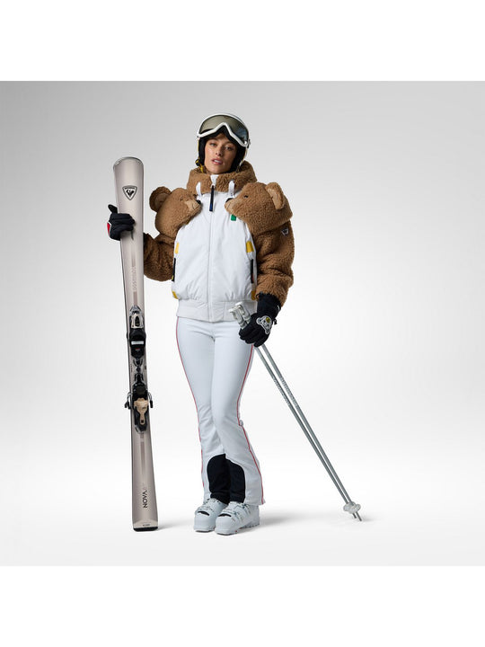 Kurtka narciarska damska ROSSIGNOL W Jcc Teddy Hoodie Jacket biała
