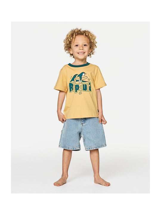 Koszulka juniorska RIP CURL Paddle Out Art Tee-Boy żółta

