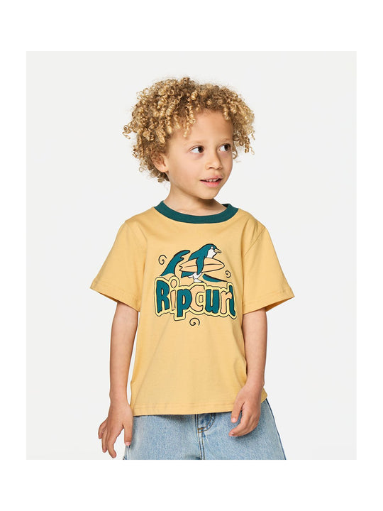 Koszulka juniorska RIP CURL Paddle Out Art Tee-Boy żółta
