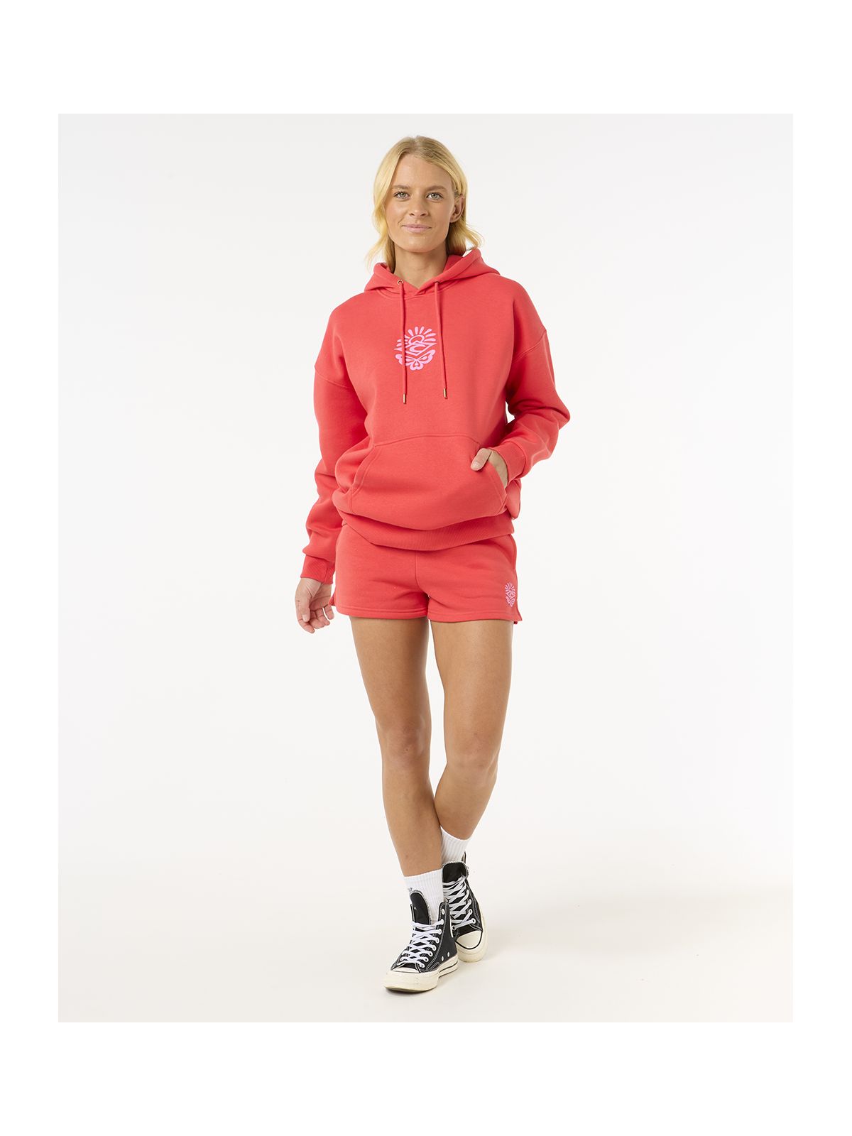 Bluza dresowa damska RIP CURL Icons Of Surf Heritage Hood czerwona