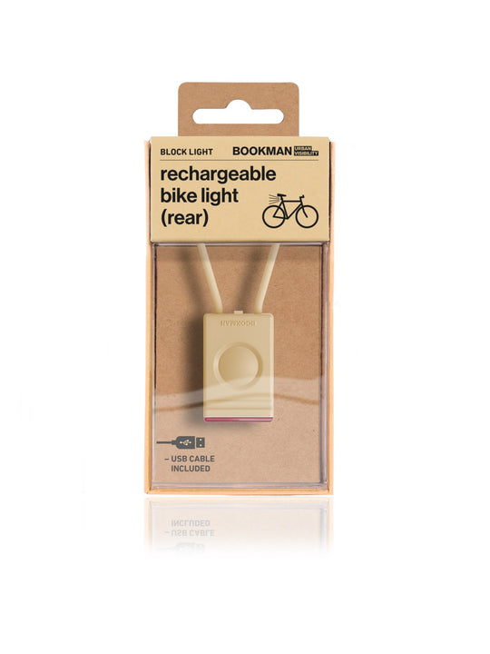 Lampka rowerowa BOOKMAN Block Light Rear 18lm beżowy
