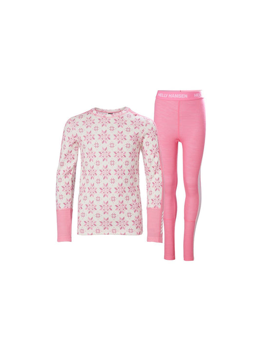 Bielizna Helly Hansen Jr Graphic Lifa Merino Set różowy
