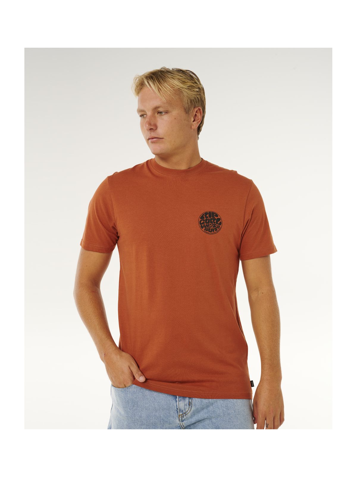 Koszulka męska RIP CURL Wettie Passage Icon Tee brązowa