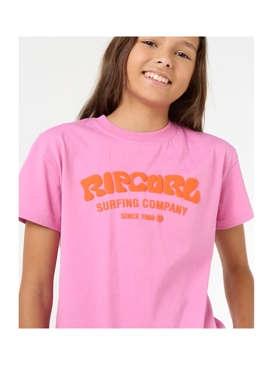 Koszulka RIP CURL Surf Puff Relaxed Tee- Girl różowy - Adventure Sports
