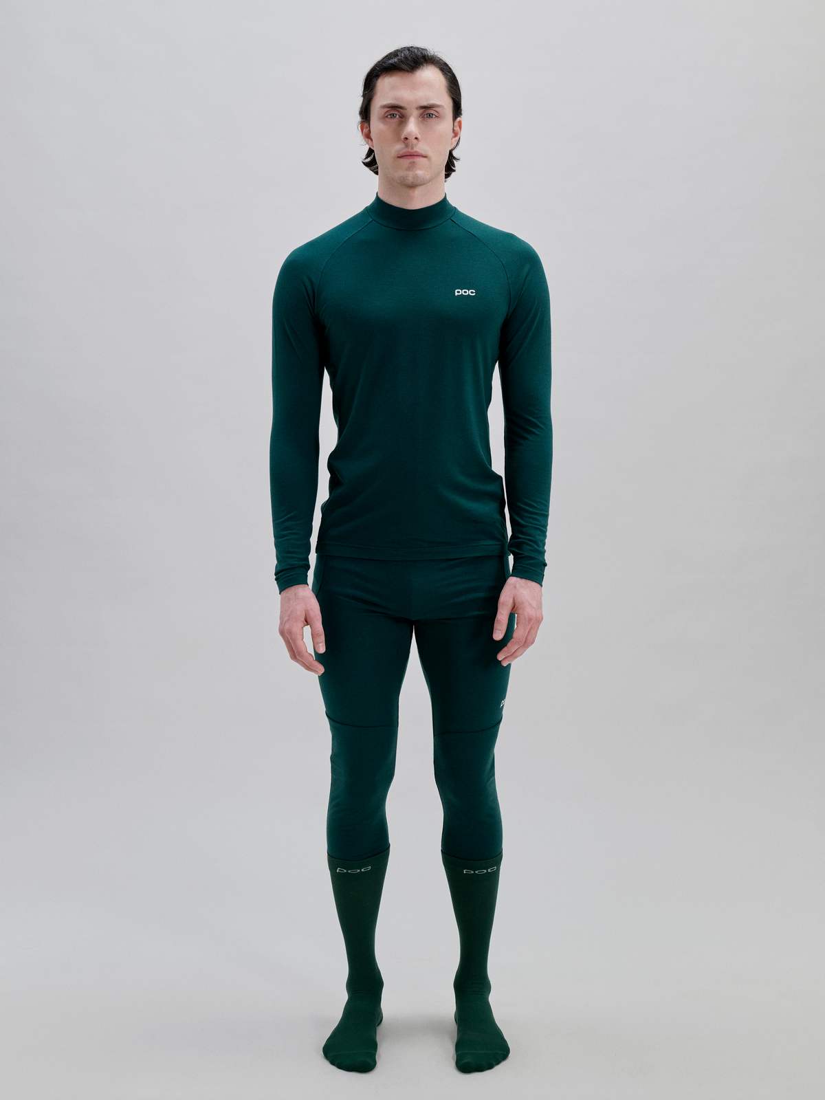 Koszulka męska POC M's Layer Merino Mock Neck Jersey zielony