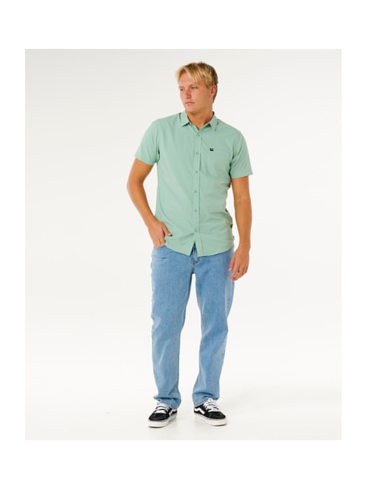 Koszula męska RIP CURL Vaporcool Aerotech S/S Shirt zielona