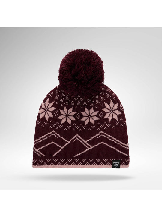 Czapka juniorska ROSSIGNOL Jr Pompom Beanie bordowa
