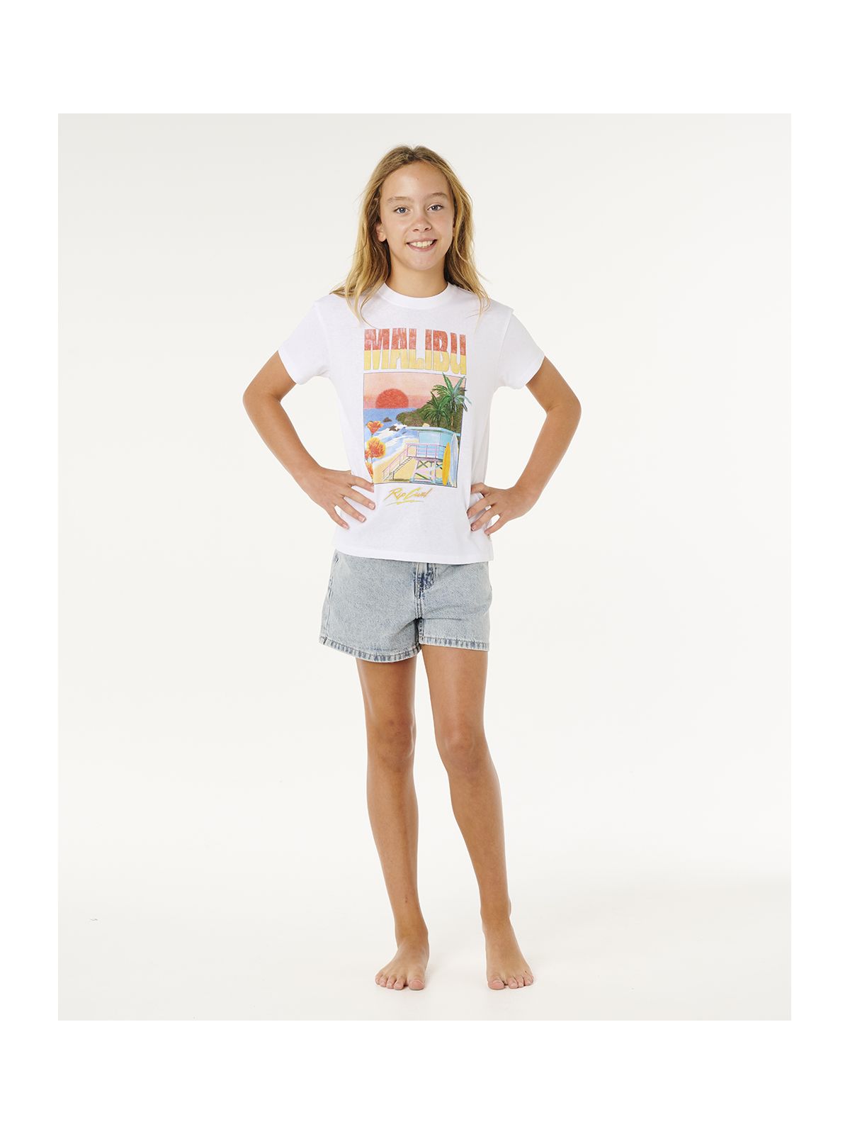 Koszulka dziewczęca RIP CURL Hayley O Relaxed Tee-Girl biała