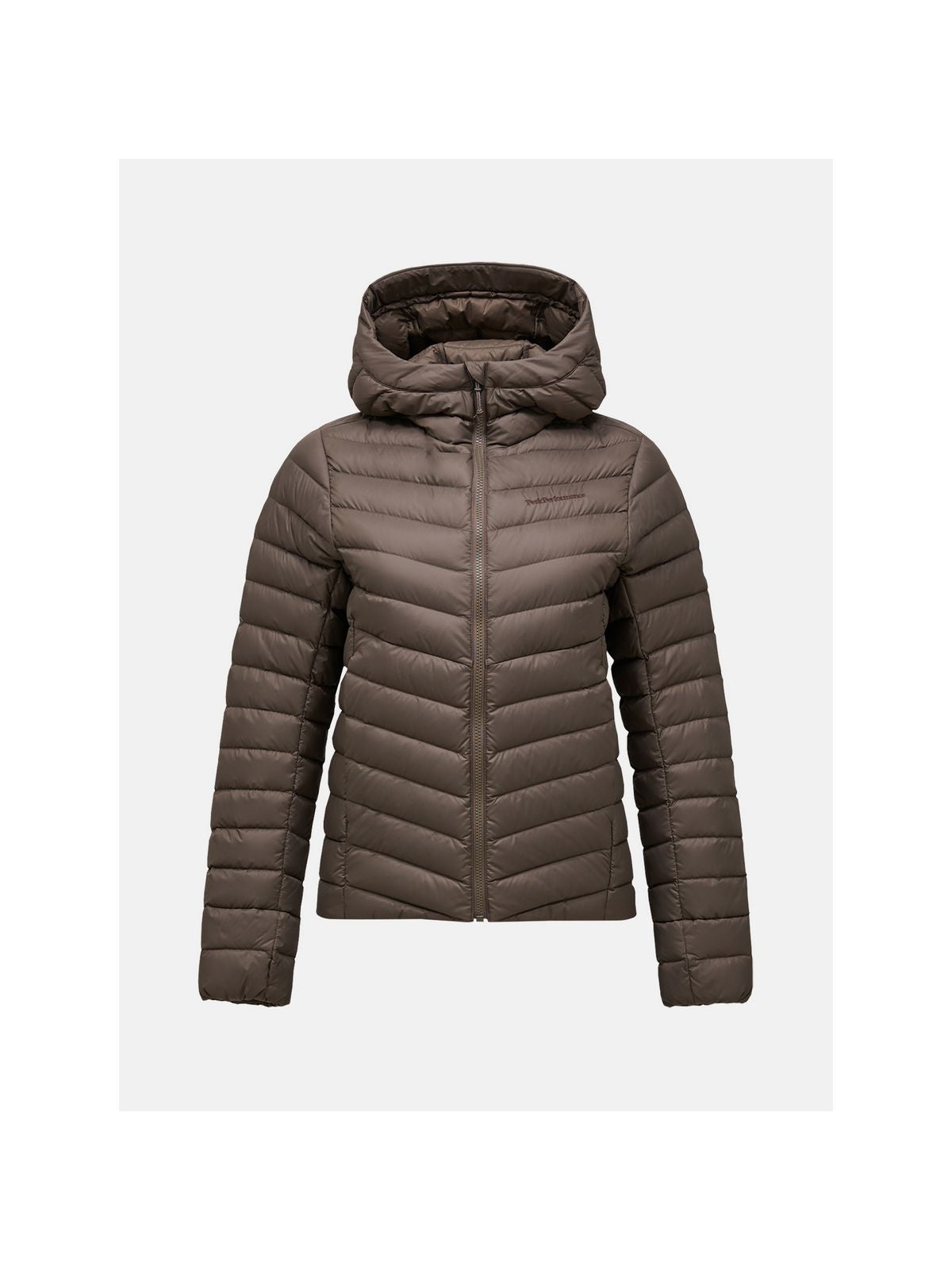 Kurtka damska PEAK PERFORMANCE Frost Down Hood Jacket brązowa