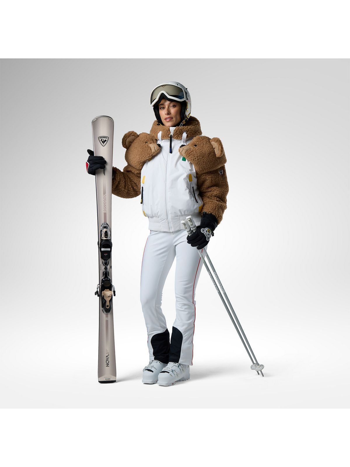 Spodnie narciarskie damskie ROSSIGNOL W Jcc Softshell Ski Pant białe