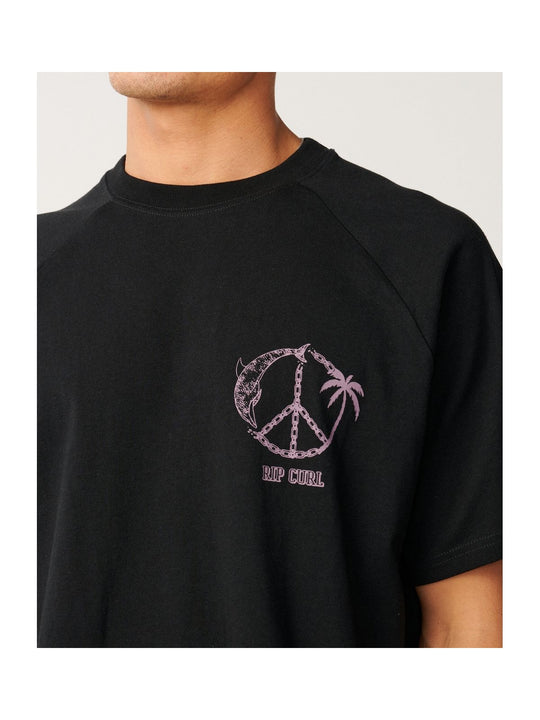 Koszulka męska RIP CURL Disorder Dolphin Tee czarna
