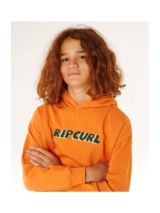 Bluza chłopięca RIP CURL Eternal Shred Logo Hood-Boy pomarańczowa

