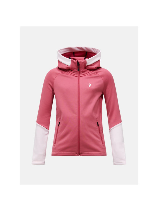 Bluza juniorska PEAK PERFORMANCE Rider Essentials Midlayer Zip Hood różowa
