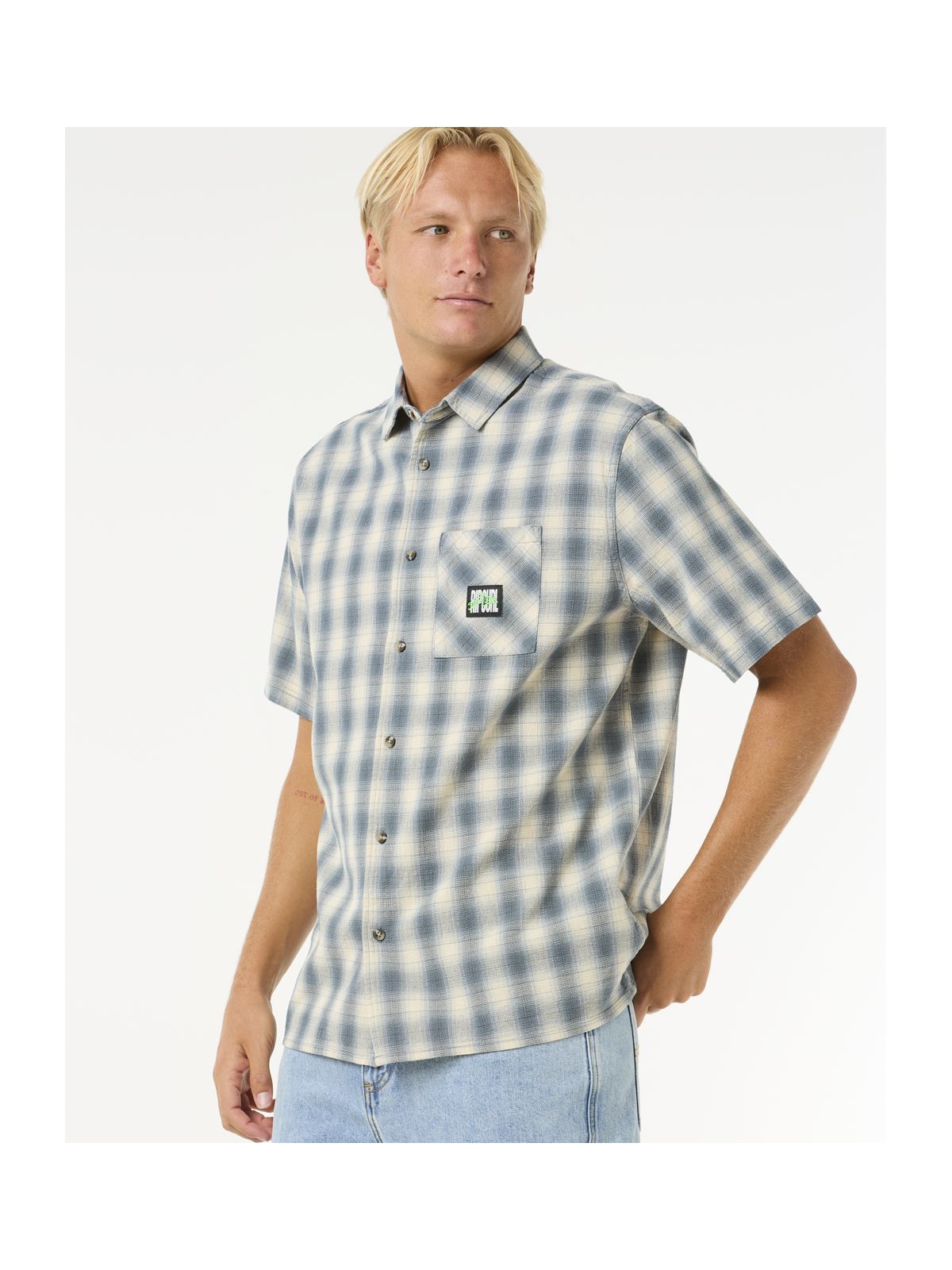 Koszula męska sportowa RIP CURL Raw Energy S/S Plaid Shirt w kratę