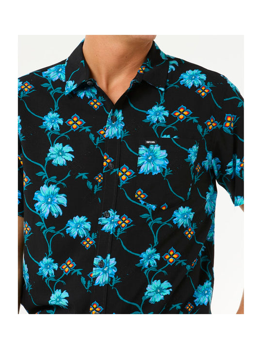 Koszula męska w kwiaty RIP CURL Surf Revival S/S Shirt czarny
