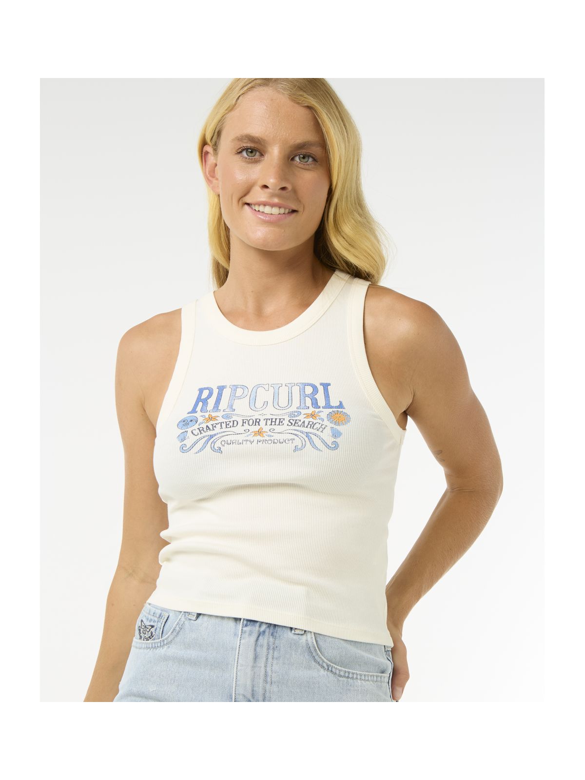 Koszulka RIP CURL Luna Ribbed Tank biały