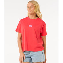 Koszulka damska RIP CURL Icons Of Surf Relaxed Tee czerwona
