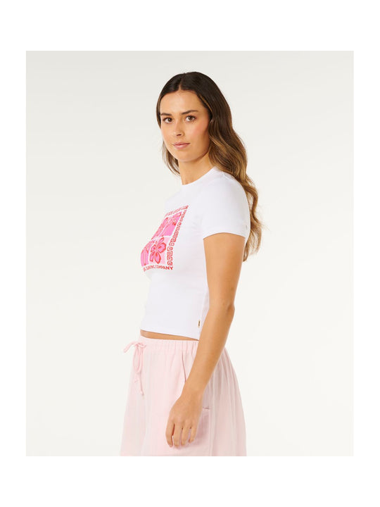 Koszulka damska RIP CURL Surf Side Fitted Tee biała
