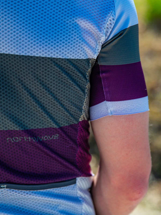 Koszulka rowerowa NORTHWAVE Blade Air Jersey - jasny szary/fioletowy
