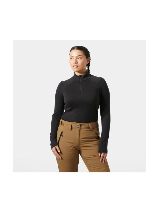 Koszulka damska Helly Hansen W Lifa Merino Midw 1/2 Zip czarny
