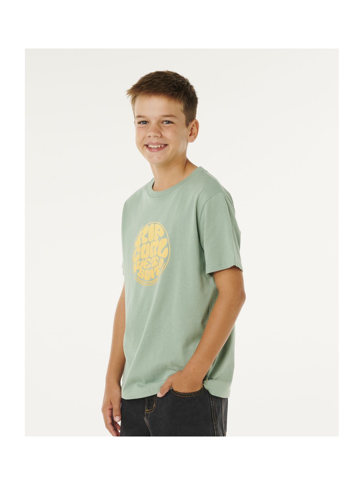 Koszulka chłopięca RIP CURL Wettie Passage Icon Tee-Boy zielona