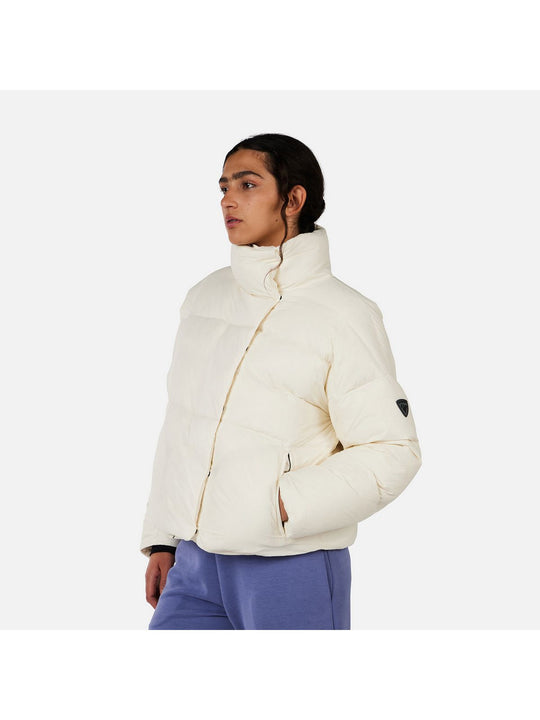 Kurtka narciarska damska ROSSIGNOL W ARETU CROPPED DOWN JKT biała
