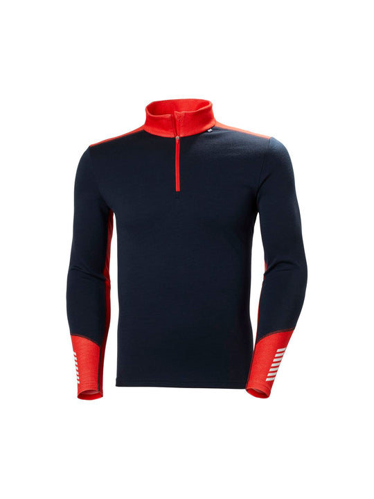 Koszulka męska HELLY HANSEN Lifa Merino Midweight 1/2 Zip  kolor granatowy
