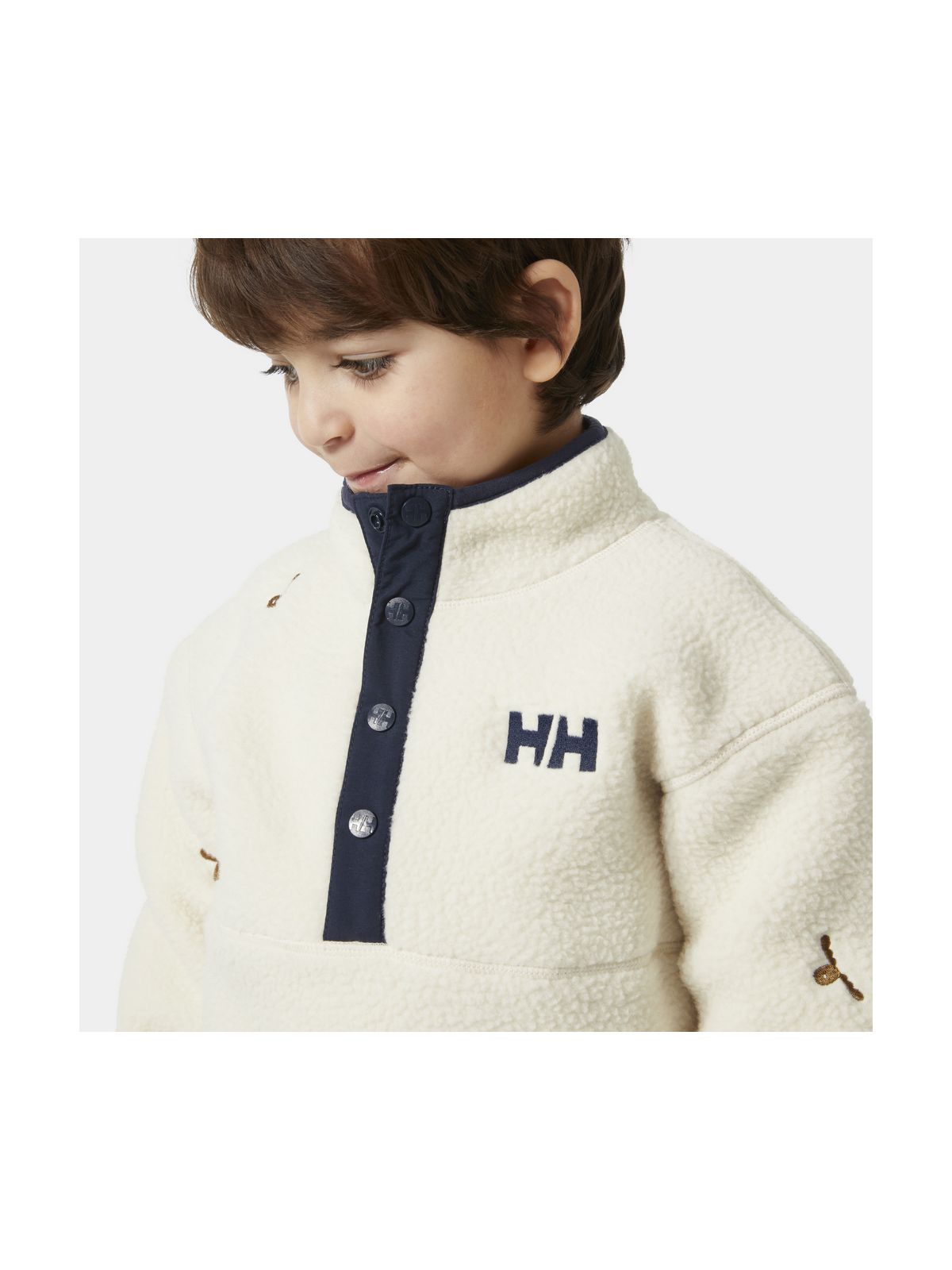 Polar dziecięcy HELLY HANSEN K Frosty Pile Sweater beżowy
