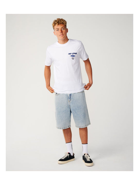 Koszulka męska RIP CURL Fade Out Icon Tee biała
