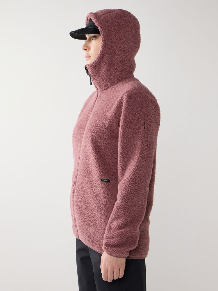 Bluza polarowa z kapturem damska HAGLÖFS Funds Pile Hood Misty Mauve