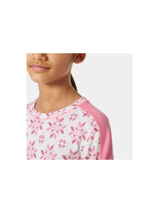 Bielizna Helly Hansen Jr Graphic Lifa Merino Set różowy
