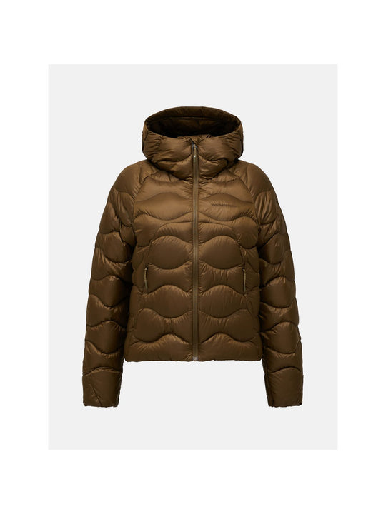 Kurtka damska PEAK PERFORMANCE Helium Nova Down Hood Jacket brązowa
