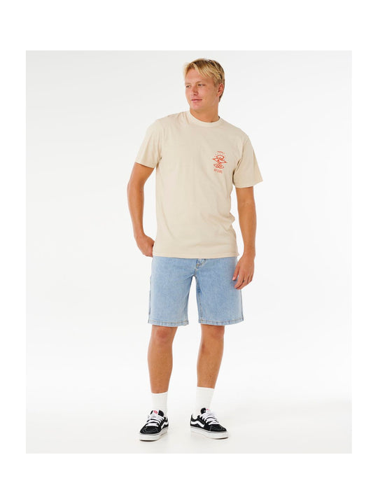 Koszulka męska RIP CURL Search Icon Tee beżowa
