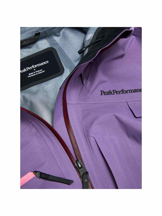 Kurtka narciarska damska PEAK PERFORMANCE Alpine GORE-TEX C-Knit 3L Shell Jacket fioletowa

