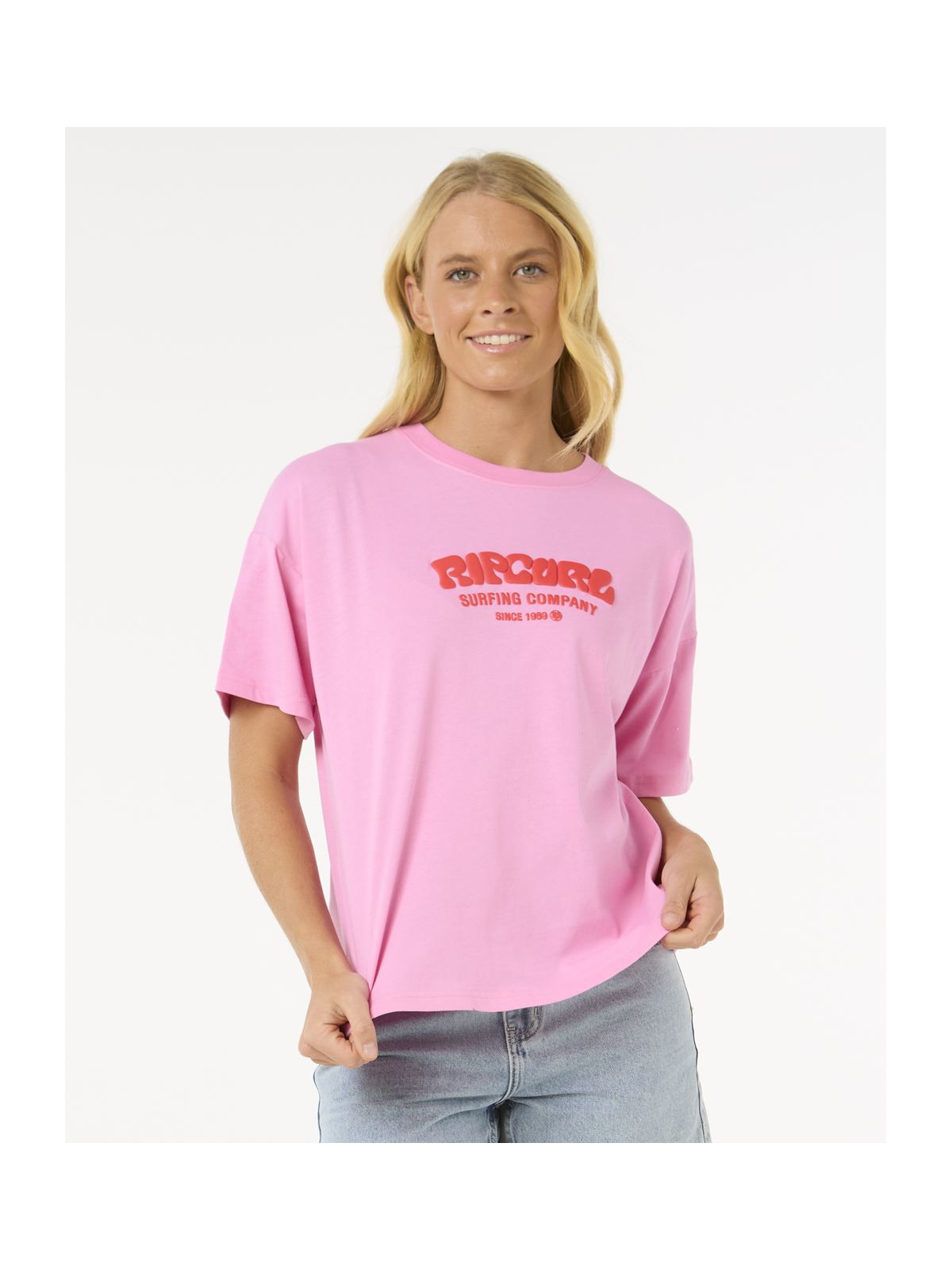 Koszulka damska RIP CURL Surf Puff Relaxed Tee różowa