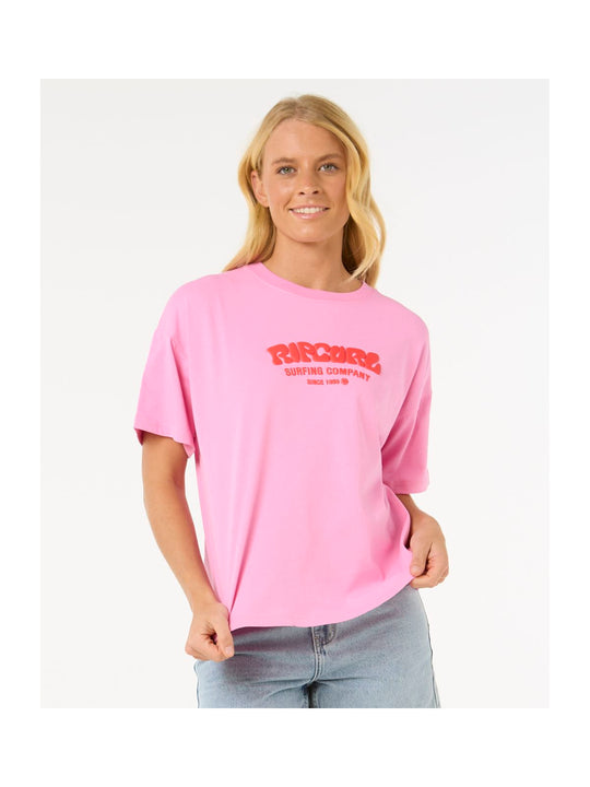 Koszulka damska RIP CURL Surf Puff Relaxed Tee różowa
