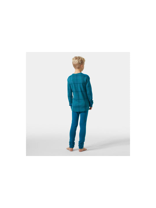 Bielizna dziecięca HELLY HANSEN Jr Graphic Lifa Merino Set kolor niebieski
