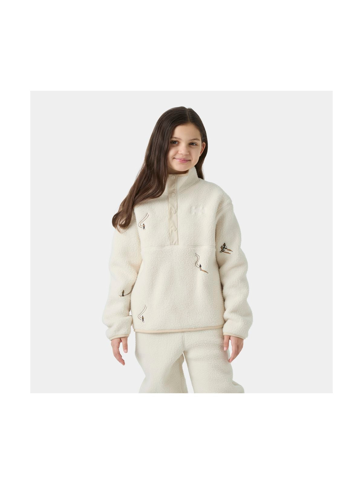 Polar dziecięcy HELLY HANSEN Jr Frosty Pile Sweater biały