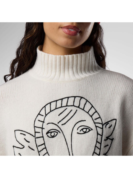 Sweter damski ROSSIGNOL W Jcc Turtle Neck Sweater białe

