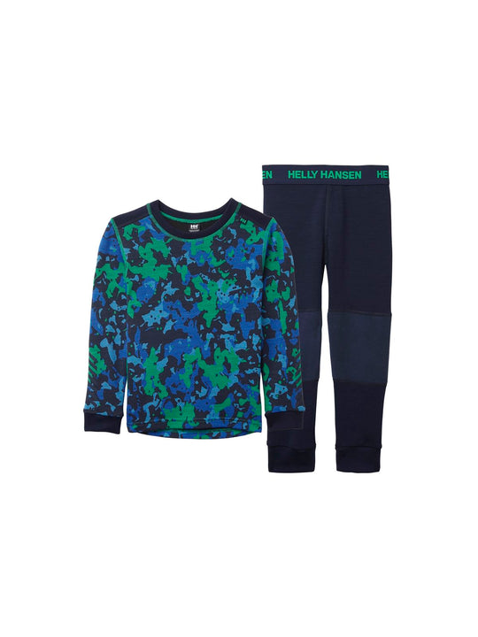 Bielizna Helly Hansen K Graphic Lifa Merino Set zielony
