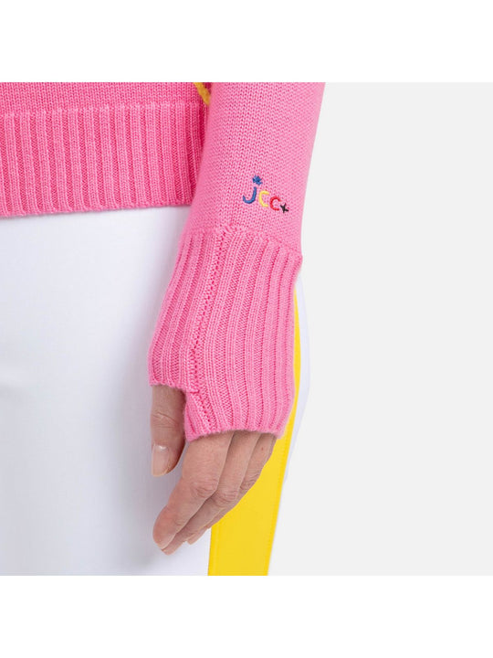 Sweter damski ROSSIGNOL W Jcc 1/2 Zip różowy
