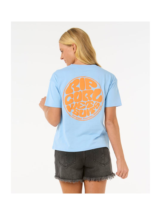 Koszulka damska RIP CURL Icons Of Surf Relaxed Tee niebieska
