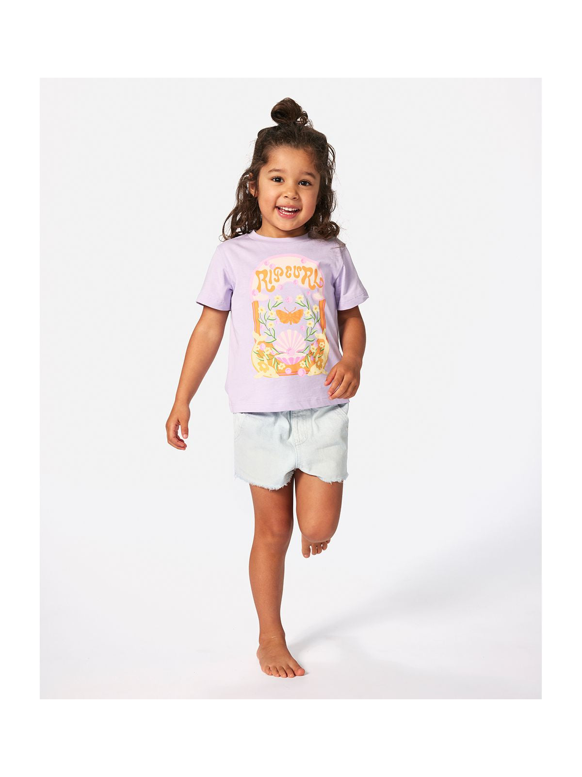 Koszulka RIP CURL Rainbow Tropics Art Tee-Girl fioletowy