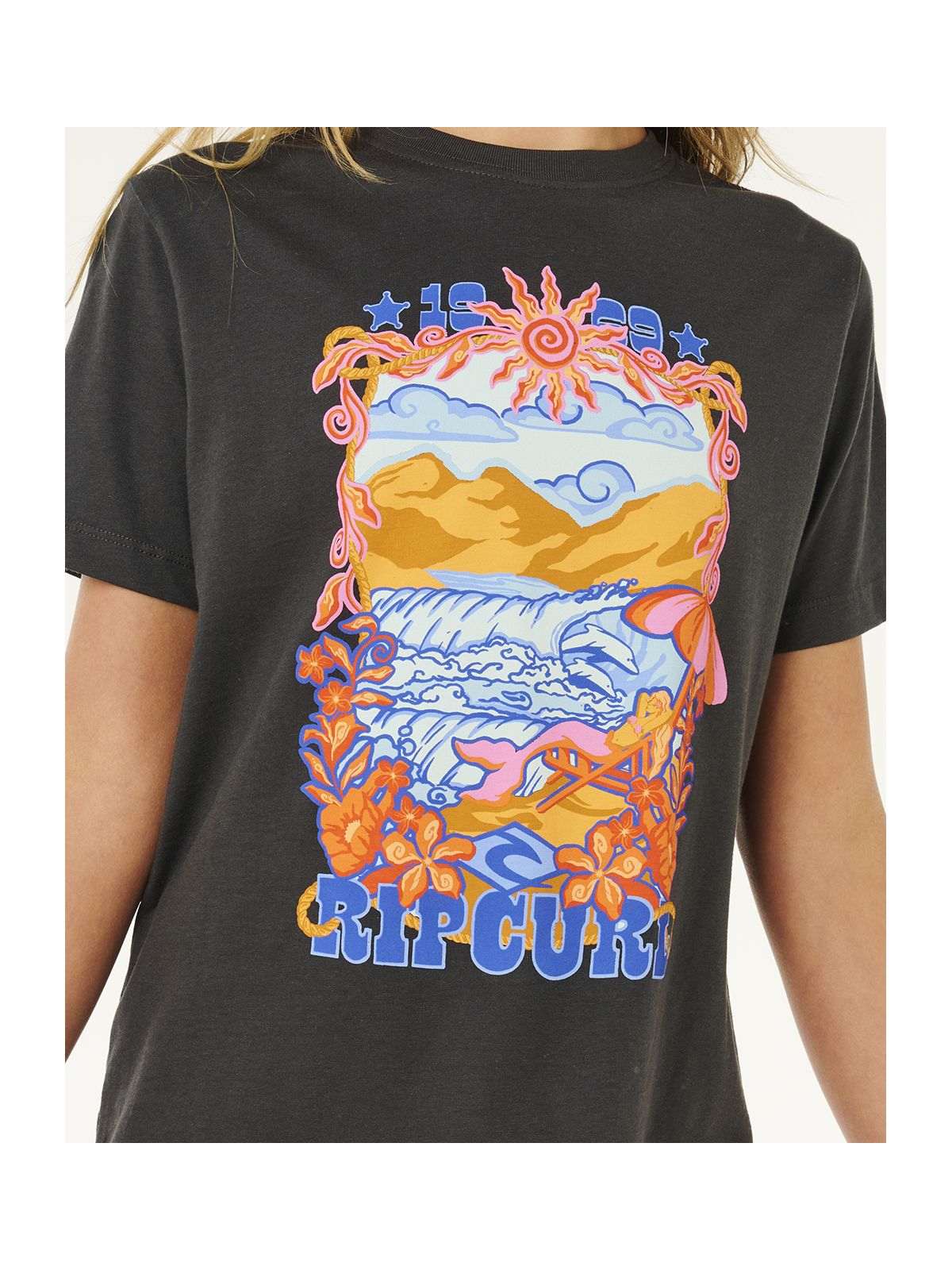 Koszulka dziewczęca RIP CURL Sunshine Squad Band Tee - Girl czarna
