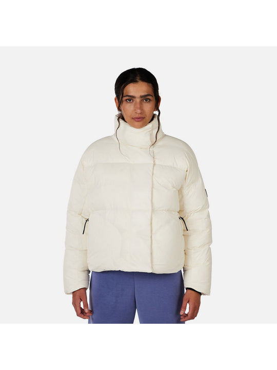 Kurtka narciarska damska ROSSIGNOL W ARETU CROPPED DOWN JKT biała
