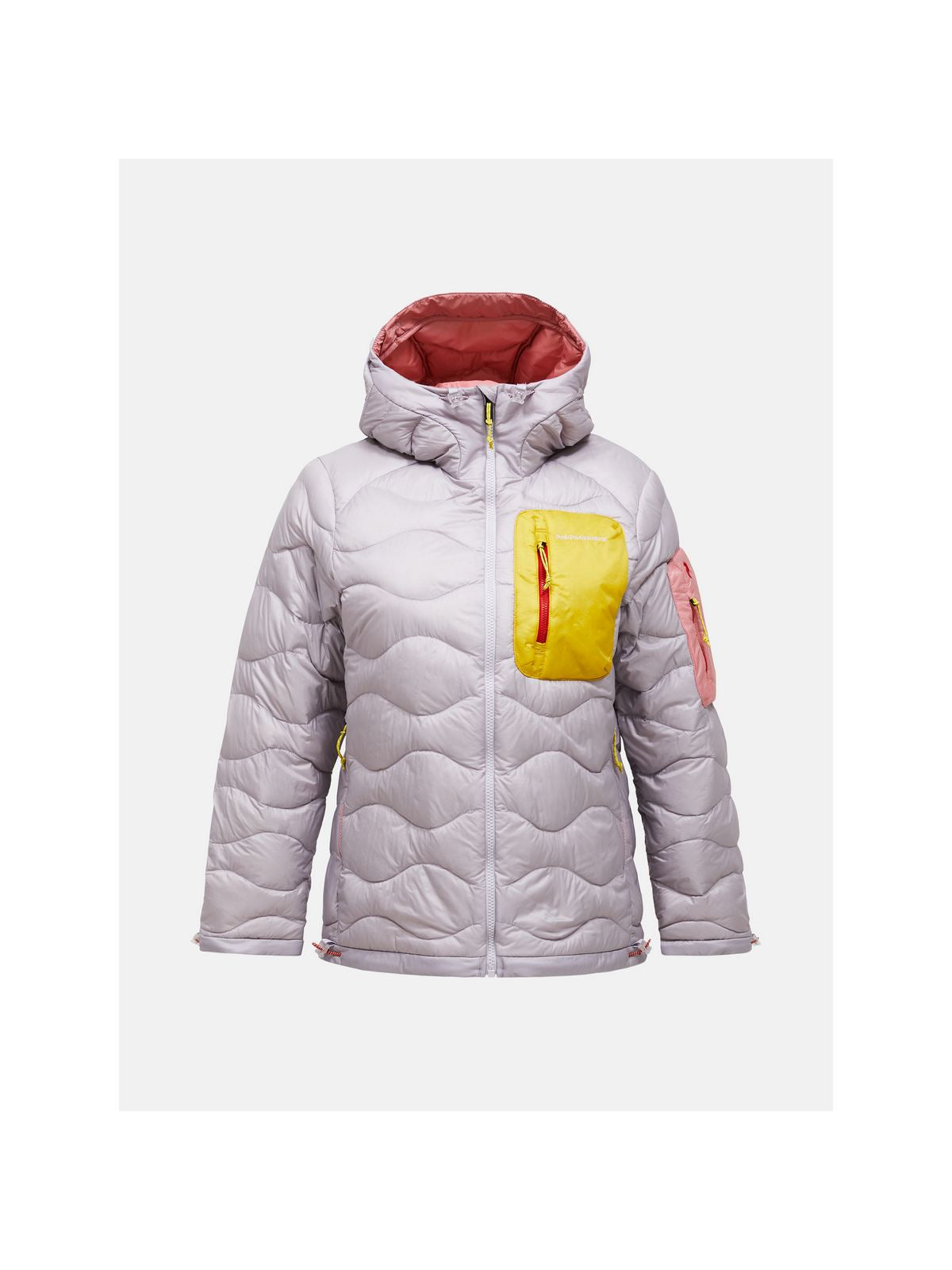 Kurtka damska puchowa PEAK PERFORMANCE W Helium Utility Down Hood Jacket kolor szary