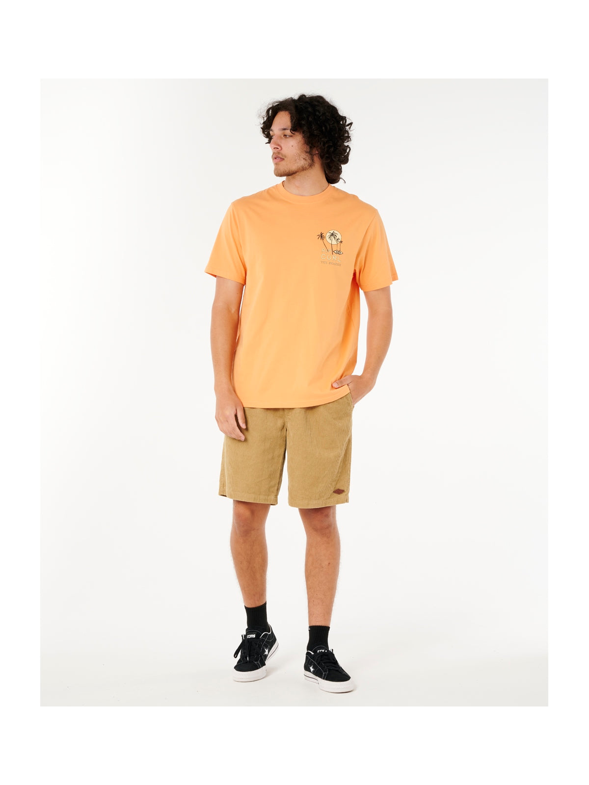 Koszulka męska RIP CURL Aots - Cody Welsh Palms Tee pomarańczowa