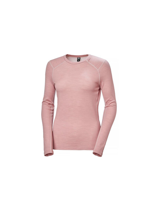 Koszulka damska HELLY HANSEN W Lifa Merino Midweight Crew kolor różowy
