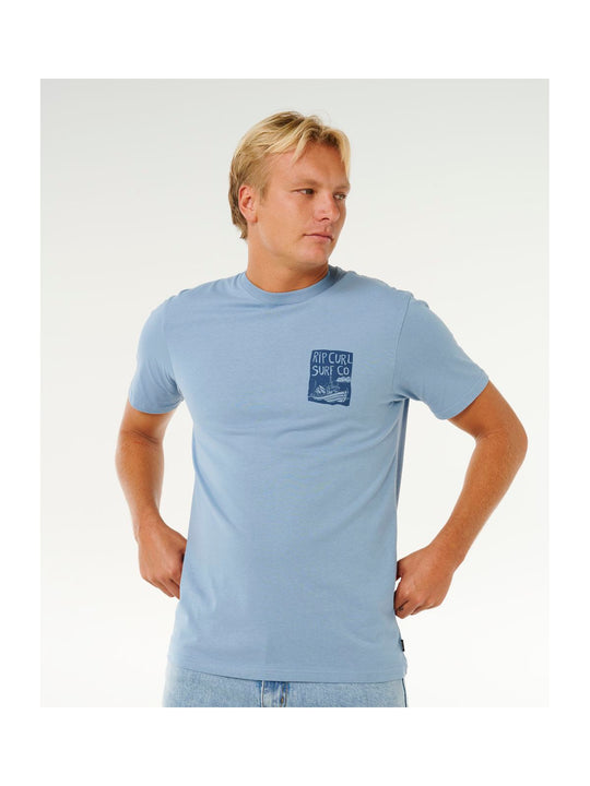 Koszulka męska RIP CURL Keep On Trucking Ss Tee niebieska
