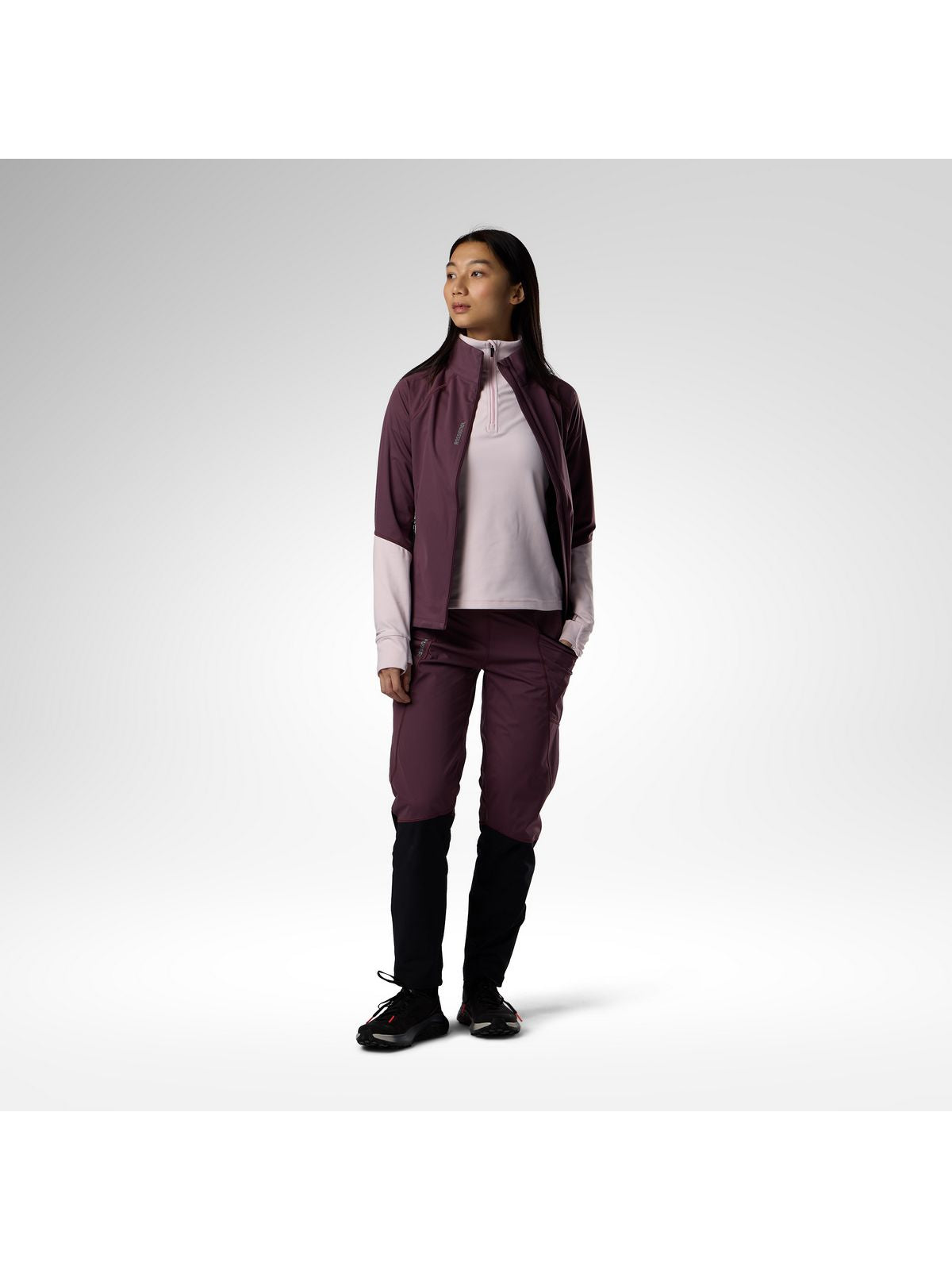 Spodnie damskie ROSSIGNOL W Venon Softshell Pant bordowe